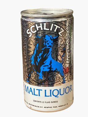 Schlitz Malt Liquor Vintage Beer Can 1975 Bull Design 12oz Empty Collectible